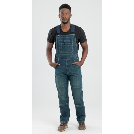 BERNE 42 x 28 in. Flex180 Denim Bib Overall, Granite B911GRA28420